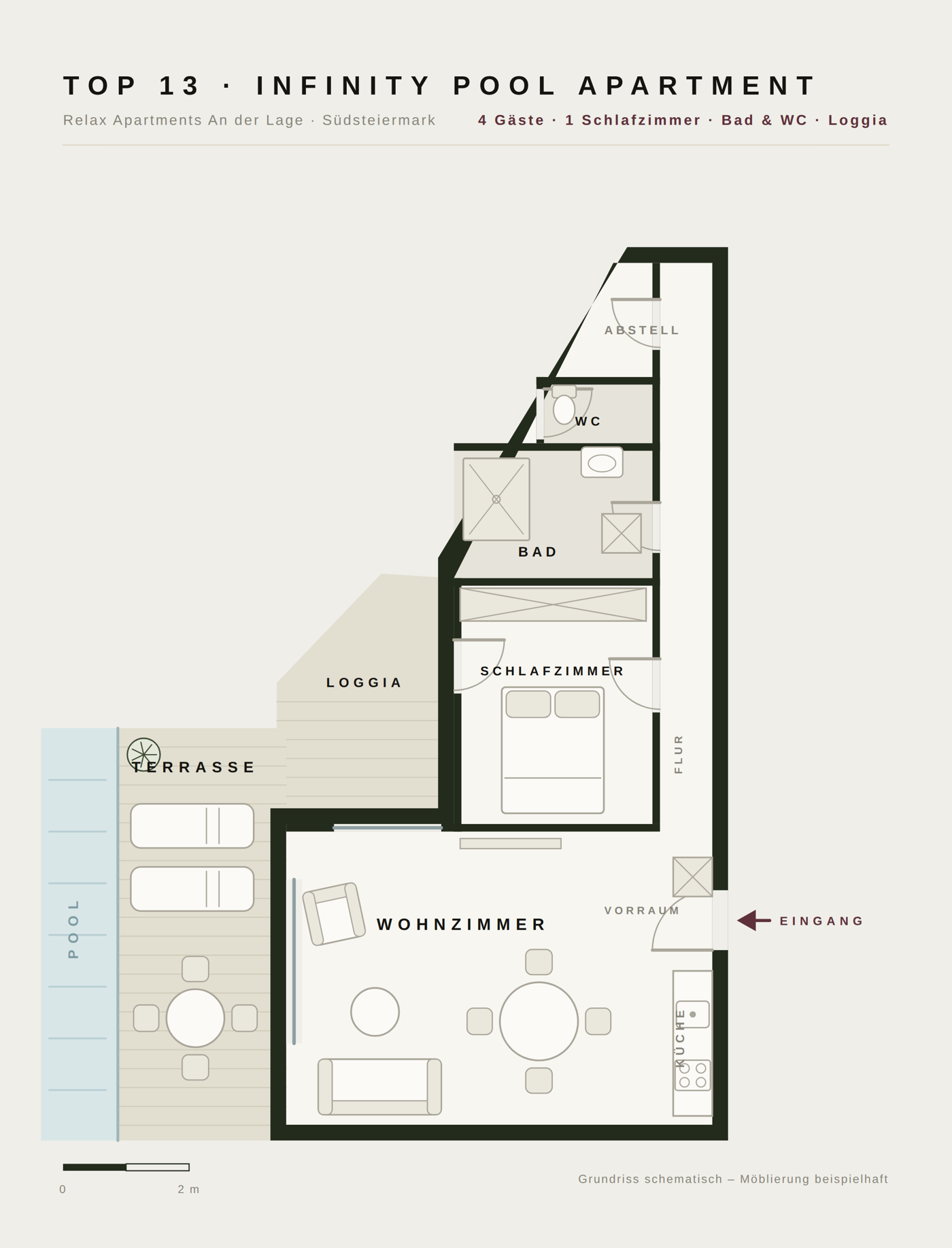 Grundriss Infinity Pool Apartment – An der Lage Top 13