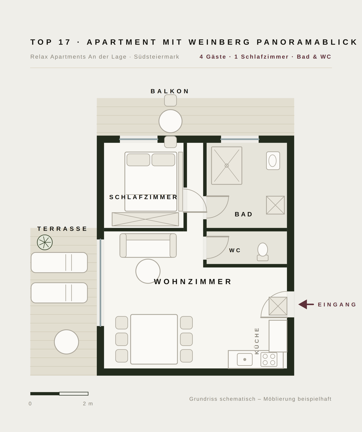 Grundriss Apartment Weinberg-Panoramablick – An der Lage Top 17