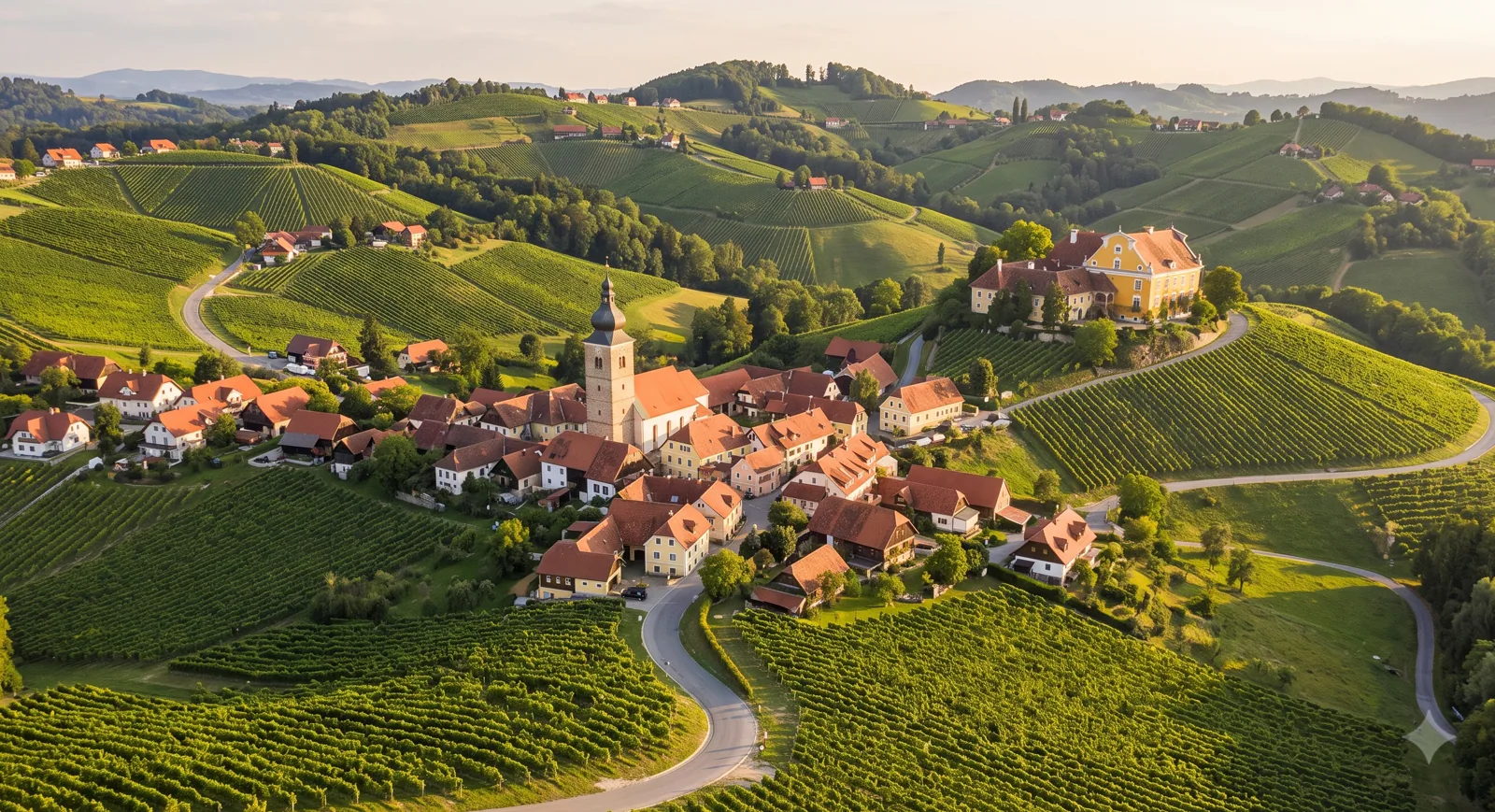 Weinort Gamlitz, eingebettet in die Weinberge