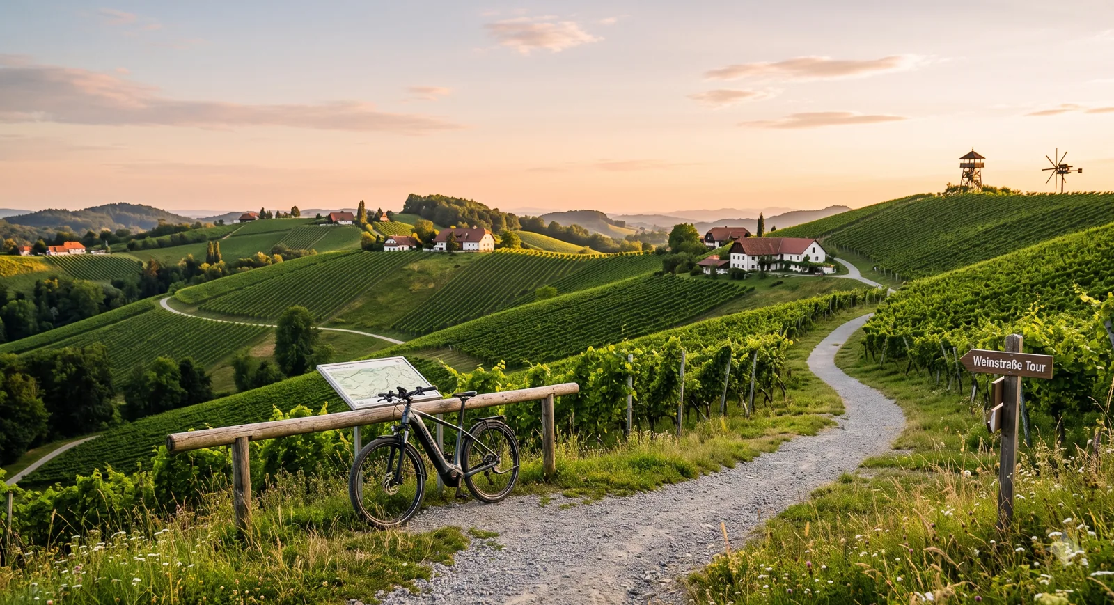 Wander- und Radweg durch die Weinberge der Südsteiermark